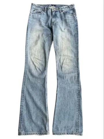 washed semi flare long jeans