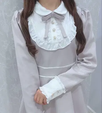 evelyn 레이스 프릴 OP 허니시나몬 LIZLISA