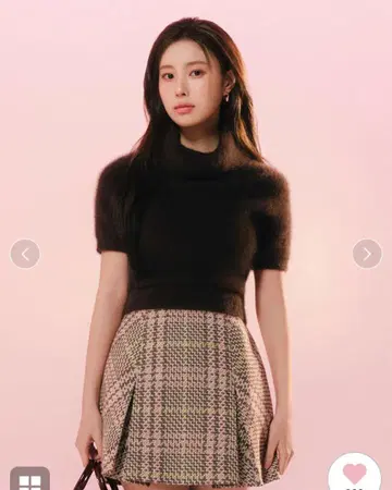 SNIDEL Sustainable 로빙 체크 미니 스커트
