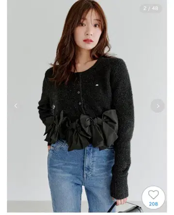 SNIDEL 리본 모티브 가디건