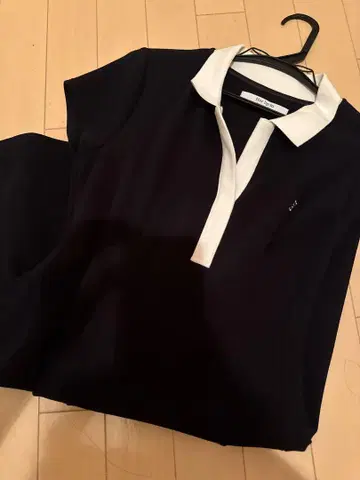 하립투 short sleeve polo mini dress