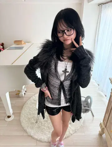 leopard mesh cardigan