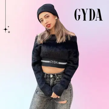 GYDA 제이다 오프숄더 샤기 니트
