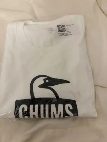 CHUMS 로고 프린트 T셔츠 화이트