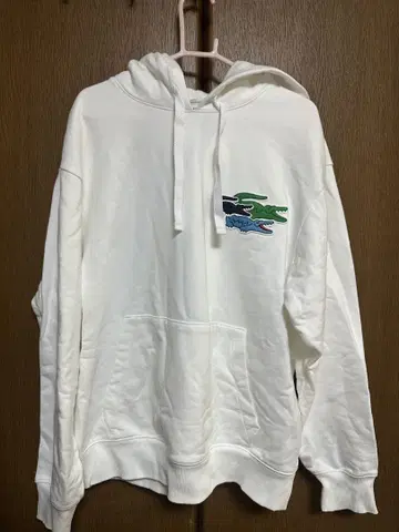 LACOSTE 화이트 후드티 L 사이즈 unisex 라코스테