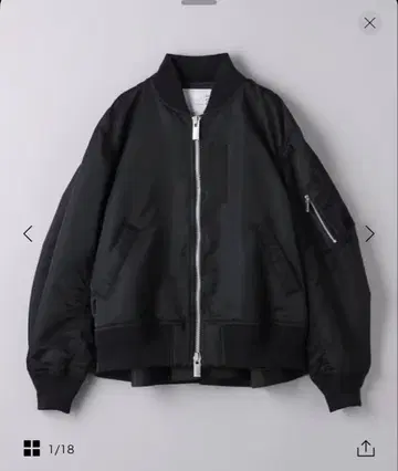[ 새상품급 ] sacai 봄버 자켓 나일론 블랙 MA-1