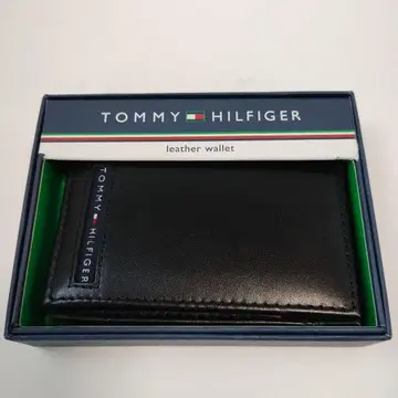 TOMMY HILFIGER 블랙 가죽 카드 케이스