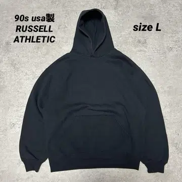 90s usa제 RUSSELL ATHLETIC 블랙 후드티 L 사이즈