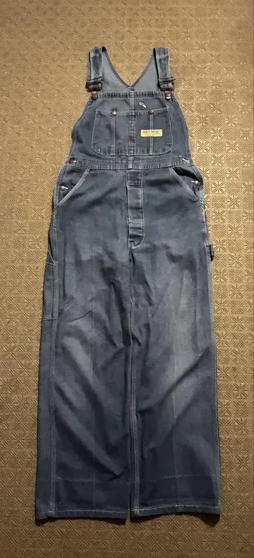 빈티지 80s 빅맥 오버롤 백 포켓 덧댐 있음