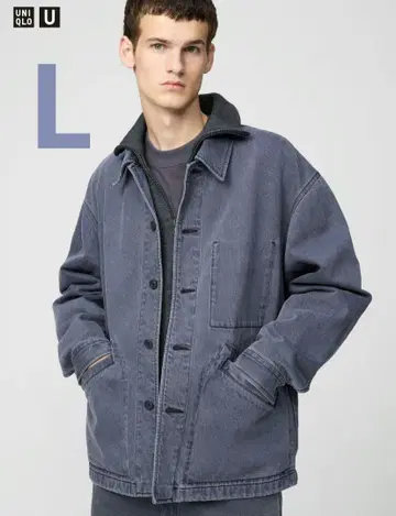 UNIQLOU 오버사이즈 컬러 데님 자켓 L 그레이