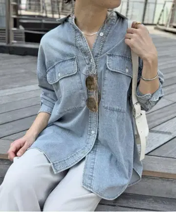 RIVE DROITE Light 빅 데님 셔츠