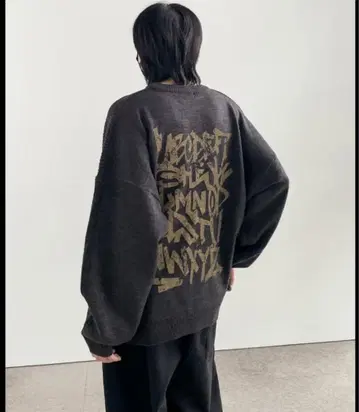 [ YOURNUS ] Sweetie Back Lettering Knit