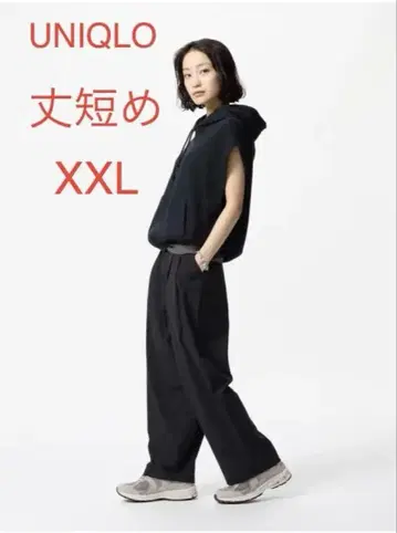 [새상품급] UNIQLO 울트라 스트레치 액티브 와이드 팬츠 XXL 블랙