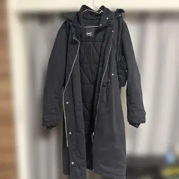 DENHAM 블랙 모즈 코트 롱