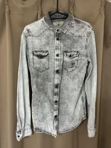 ZARA MAN 남성용 데님 셔츠 그레이