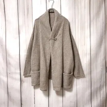 숄카라 가디건 베이지 오픈 프론트 프론트 여밈 M