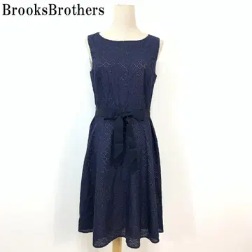 LA6145 브룩스브라더스 레이스 슬리브리스 원피스 네이비 6