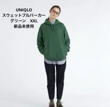 UNIQLO 맨투맨 풀후드티 그린 XXL 미사용 새상품