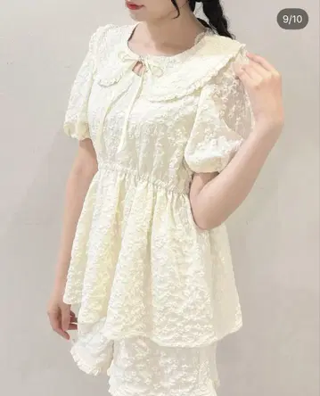 fint 플라워 자카드 블라우스 셋업
