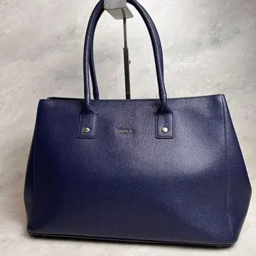 [ 새상품급 ] FURLA 훌라 가죽 토트백 네이비 A4 수납 가능