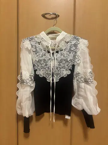 snidel 레이스 칼라 니트 풀오버