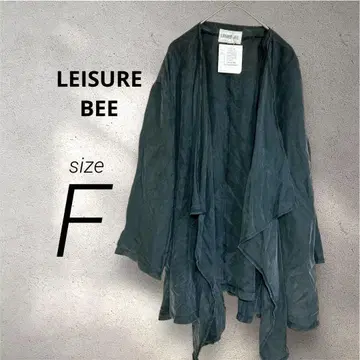 LEISURE BEE 실크 100% 가디건 다크 그레이