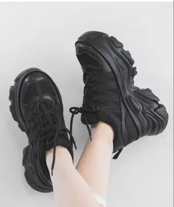 페이지 보이 PAGEBOY 플랫폼 청키 스니커즈 통굽 스니커즈 블랙