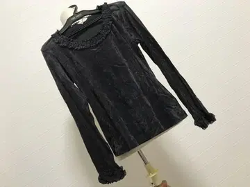 새상품급 잉게보그 벨로아 느낌 블라우스 블랙 일본제