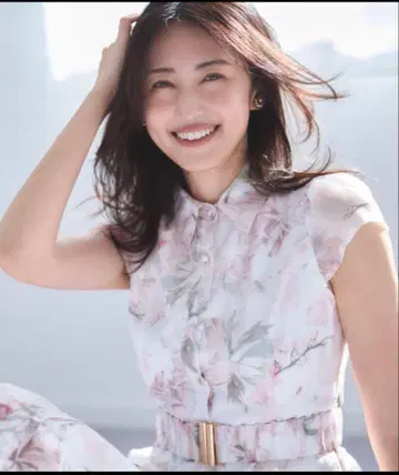 tocco closet 벨트 포함 수채화 시어 플라워 프린트 셔츠 원피스