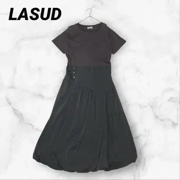 LASUD 절개 벌룬 원피스 반팔