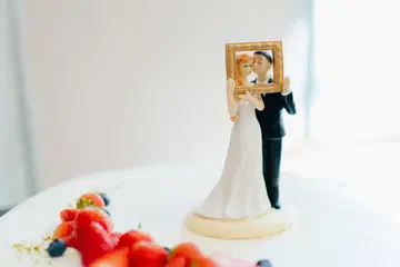 [새상품급] 웨딩 케이크 토퍼 신랑 신부 케이크 토퍼