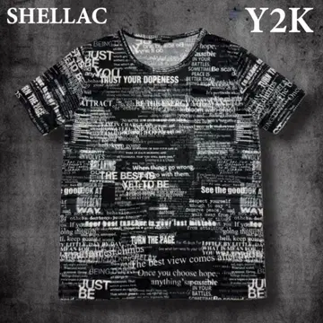 SHELLAC y2k 티셔츠 V계 시크 스타일 그런지 펑크 헤이세이