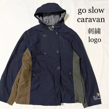 go slow caravan 디자인 블루종 후디 패딩 자켓
