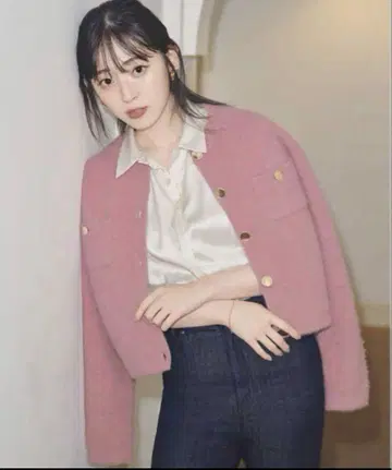 snidel 니트 자켓 핑크