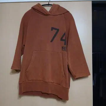 PAOPAO/74 넘버링 후드티 7부 소매