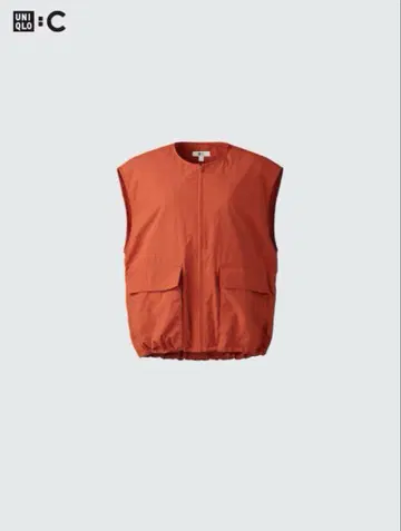 UNIQLO C 풀 집업 베스트 오렌지