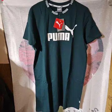 PUMA 여성용 반팔 T셔츠 원피스 L 다크 그린