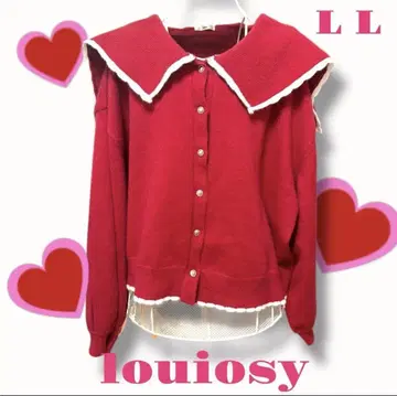 Louiosy 스캘럽 칼라 가디건 L L