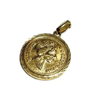 목걸이 코인 메달 유품 정리 미니멀리스트 앤티크 빈티지 골드 컬러