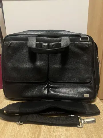 블랙 합성 피혁 비즈니스 백