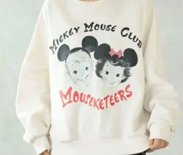 새상품급 미키마우스 클럽 페이스 속기모 맨투맨 F