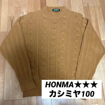 혼마골프 Hiro Honma 3D 니트 스웨터 뜨개질 캐시미어 100