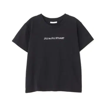 JILLSTUART 질 바이 질 스튜어트 자수 로고 블랙 T셔츠