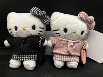 2개 세트 로리즈팜 Me% 토이 키링 키티 블랙 핑크