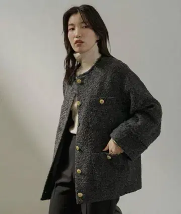 Loungedress(라운지 드레스) 트위드 자켓 그레이