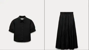 ZARA 블랙 새틴 셋업