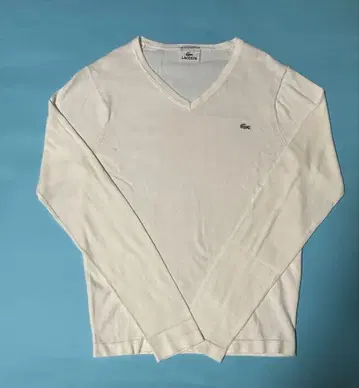 LACOSTE 코튼 캐시미어 니트 스웨터 사이즈 2 화이트