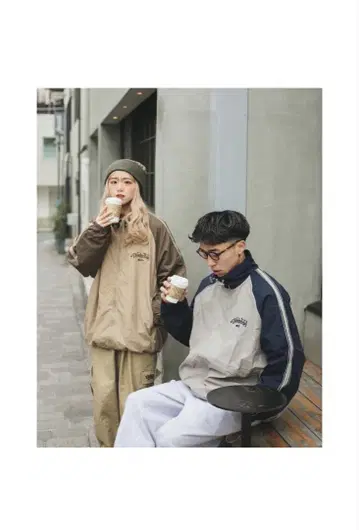나일론 자켓 그레이/네이비