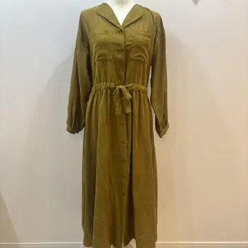 Ray Cassin 미진 콜 사파리 원피스 코듀로이 롱 기장