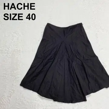 HACHE 아쉬 플레어 스커트 무릎 기장 버진 울 무지 (447)